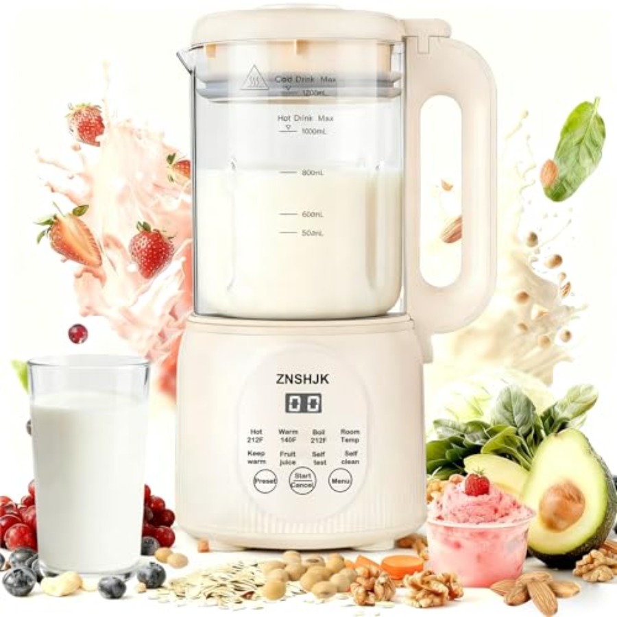 Soy Milk Maker - 8-in-1 Nut Milk Maker 40oz Automatic