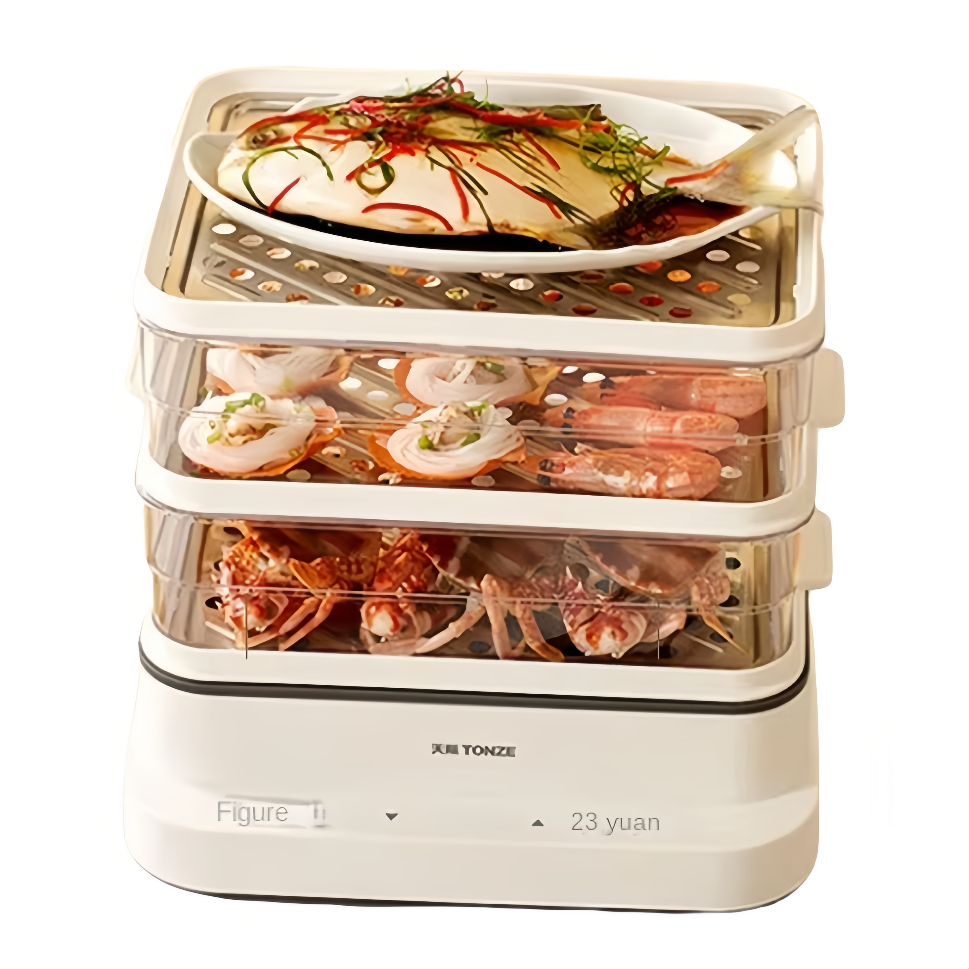 Kitchen Appliances Home - 32L Smart Electric Steamer - 3-Tier