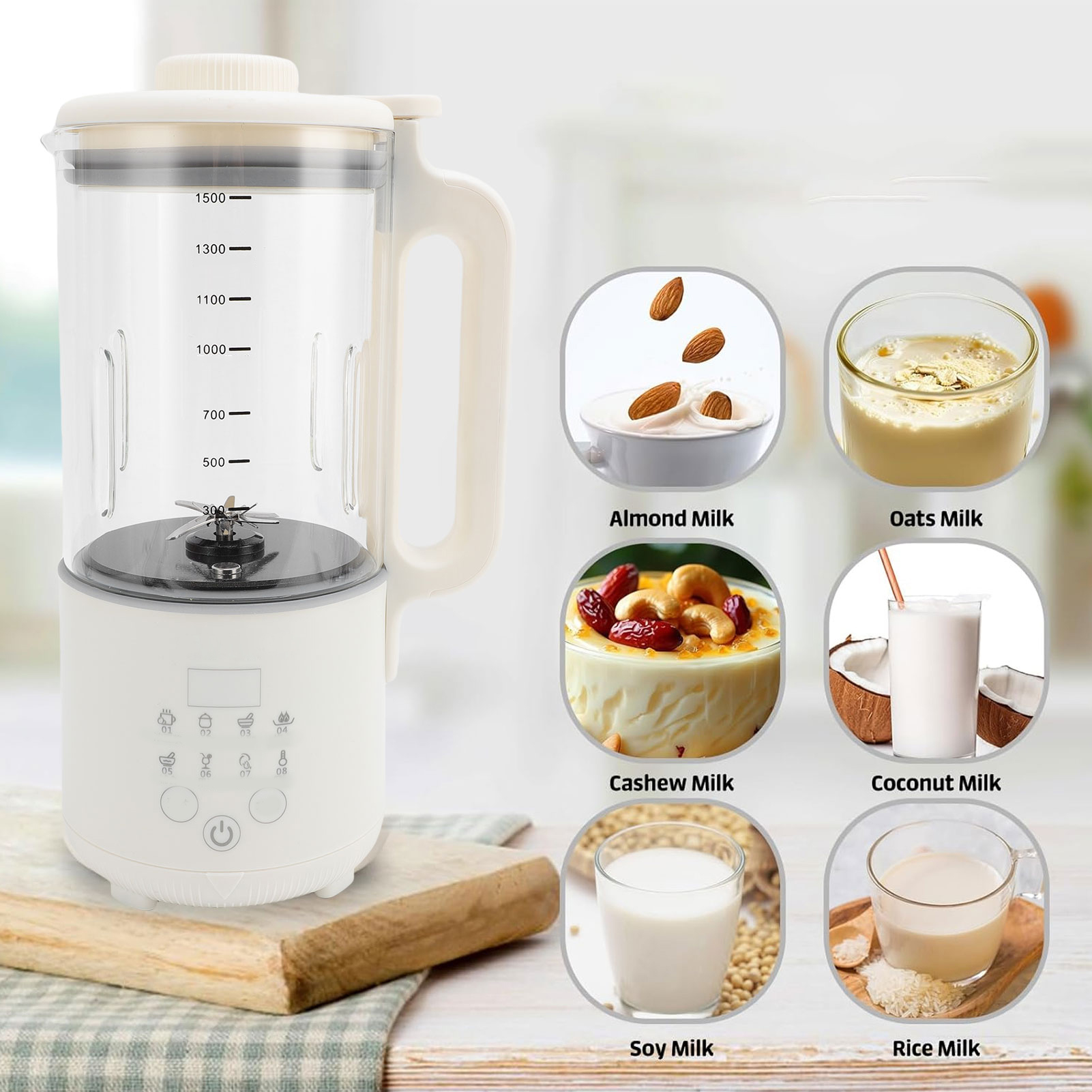 Soy Milk Maker - Automatic Nut Milk Maker Blender 1500ml