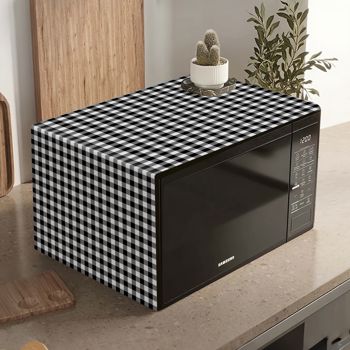 Black White Plaid Microwave Ov – Kitchen Appliances Oven recenzja i cena