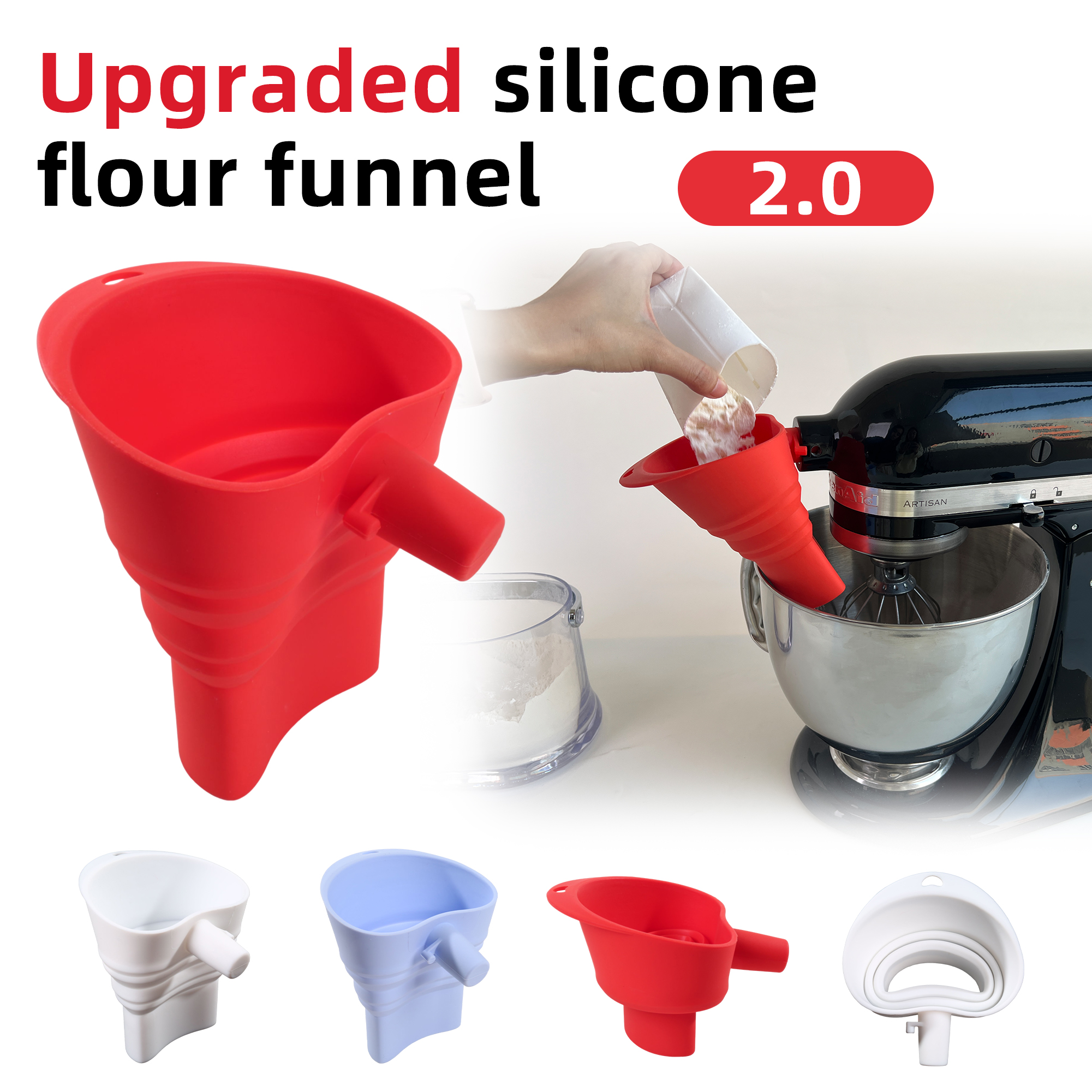 1/3pcs mix Silicone Flour Funn – Kitchen Appliances Home recenzja i cena