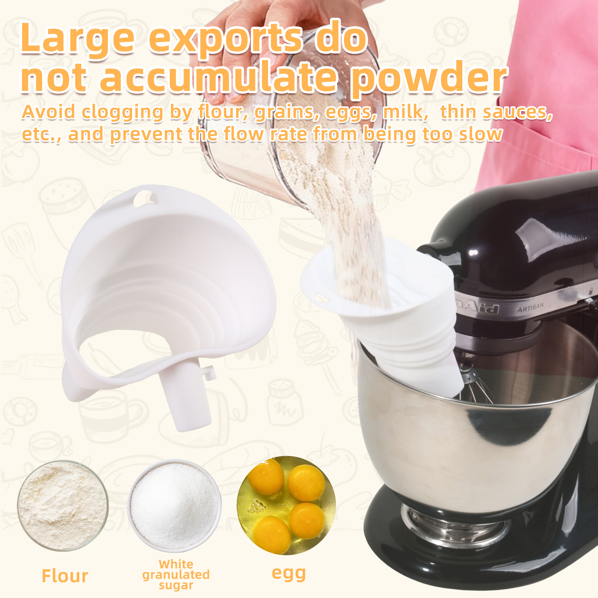 1/3pcs mix Silicone Flour Funn – Kitchen Appliances Home recenzja i cena